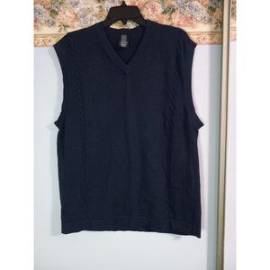 Nike Golf Large Blue Knit Vintage Hong Kong Casual Athleisure Classic Sweater Ve